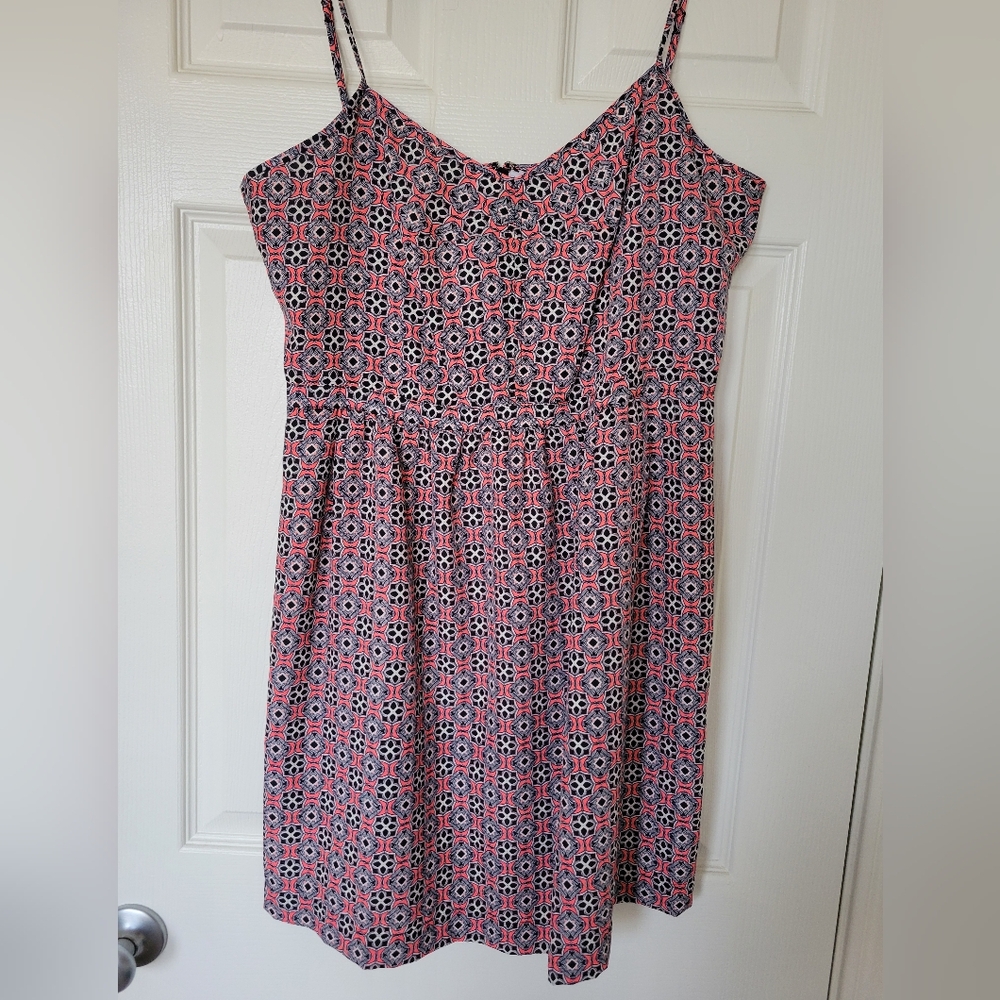 J. Crew Women's Size 14 Like New Adjustable strap Cami Summer Dress Geometric